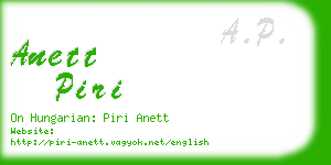 anett piri business card